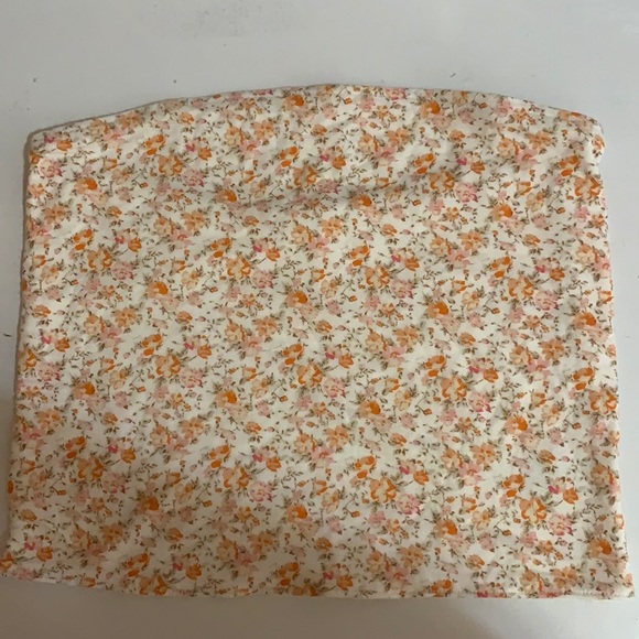 American eagle tube top. floral or white-reversible! - Picture 1 of 4